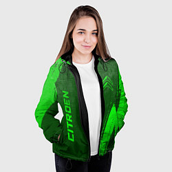 Куртка с капюшоном женская Citroen - green gradient вертикально, цвет: 3D-черный — фото 2
