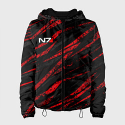 Куртка с капюшоном женская N7 - красный камуфляж, цвет: 3D-черный