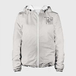 Куртка с капюшоном женская Таня вязью - чёрная надпись, цвет: 3D-белый