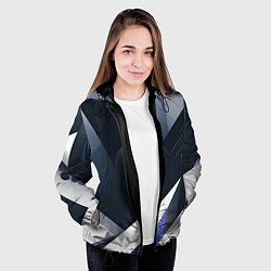 Куртка с капюшоном женская Абстракция город следующего века, цвет: 3D-черный — фото 2