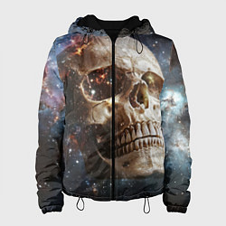 Куртка с капюшоном женская Череп - космос, цвет: 3D-черный
