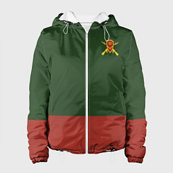 Куртка с капюшоном женская Мотострелковые войска: герб со щитом, цвет: 3D-белый