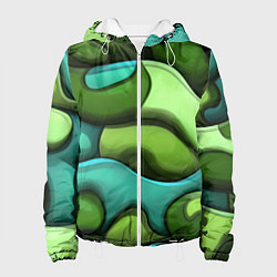 Куртка с капюшоном женская Объемные камуфляжные полосы, цвет: 3D-белый