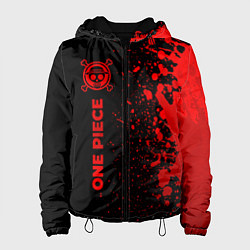 Куртка с капюшоном женская One Piece - red gradient по-вертикали, цвет: 3D-черный