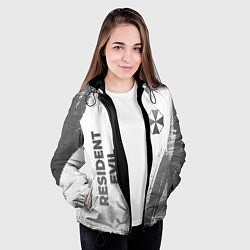 Куртка с капюшоном женская Resident Evil - white gradient вертикально, цвет: 3D-черный — фото 2