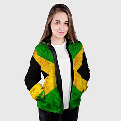 Куртка с капюшоном женская Jamaica flag, цвет: 3D-черный — фото 2