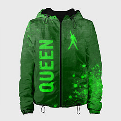 Куртка с капюшоном женская Queen - green gradient вертикально, цвет: 3D-черный