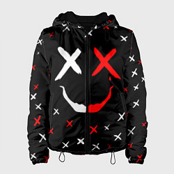 Куртка с капюшоном женская Smile face, цвет: 3D-черный