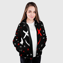 Куртка с капюшоном женская Smile face, цвет: 3D-черный — фото 2