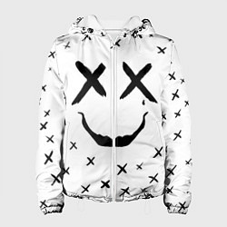 Куртка с капюшоном женская Смайл фейс, цвет: 3D-белый