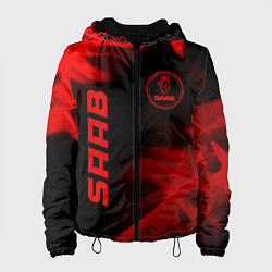 Куртка с капюшоном женская Saab - red gradient вертикально, цвет: 3D-черный