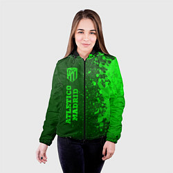 Куртка с капюшоном женская Atletico Madrid - green gradient по-вертикали, цвет: 3D-черный — фото 2
