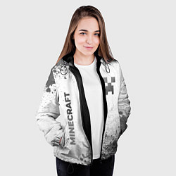 Куртка с капюшоном женская Minecraft - white gradient вертикально, цвет: 3D-черный — фото 2