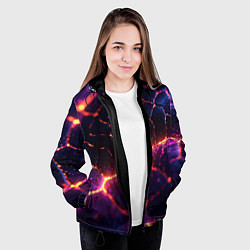 Куртка с капюшоном женская Текстура вулкана, цвет: 3D-черный — фото 2