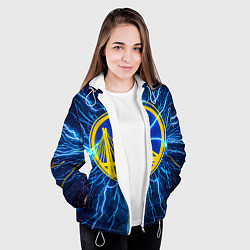 Куртка с капюшоном женская Голден Стэйт Уорриорз в разрядах молнии, цвет: 3D-белый — фото 2
