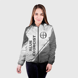 Куртка с капюшоном женская Blue Exorcist - white gradient вертикально, цвет: 3D-черный — фото 2