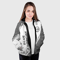 Куртка с капюшоном женская Blue Exorcist - white gradient вертикально, цвет: 3D-черный — фото 2