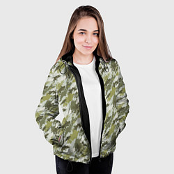 Куртка с капюшоном женская Пиксельный камуфляж, цвет: 3D-черный — фото 2