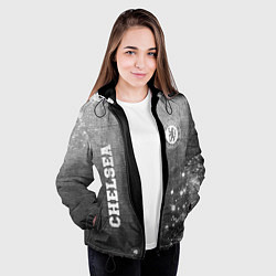 Куртка с капюшоном женская Chelsea - grey gradient вертикально, цвет: 3D-черный — фото 2