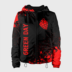 Куртка с капюшоном женская Green Day - red gradient вертикально, цвет: 3D-черный