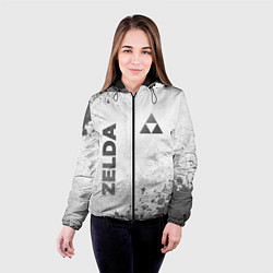 Куртка с капюшоном женская Zelda - white gradient вертикально, цвет: 3D-черный — фото 2