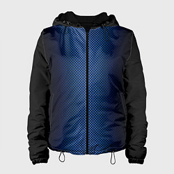 Куртка с капюшоном женская Чёрно-синий градиент по центру текстура, цвет: 3D-черный