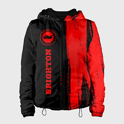 Куртка с капюшоном женская Brighton - red gradient по-вертикали, цвет: 3D-черный