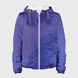 Куртка с капюшоном женская Джинс с потертостями-синий, цвет: 3D-белый