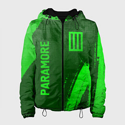 Куртка с капюшоном женская Paramore - green gradient вертикально, цвет: 3D-черный