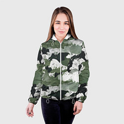 Куртка с капюшоном женская Текстурный камуфляж, цвет: 3D-белый — фото 2