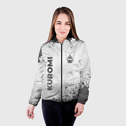 Куртка с капюшоном женская Kuromi - white gradient вертикально, цвет: 3D-черный — фото 2