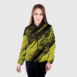 Куртка с капюшоном женская The color is black and yellow, цвет: 3D-черный — фото 2