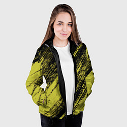 Куртка с капюшоном женская The color is black and yellow, цвет: 3D-черный — фото 2