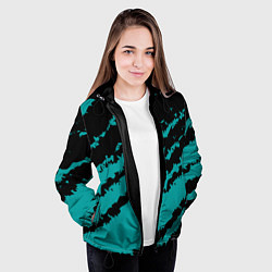 Куртка с капюшоном женская The color is black and light blue, цвет: 3D-черный — фото 2