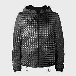 Куртка с капюшоном женская Тёмный чёрно-серый абстарктный, цвет: 3D-черный