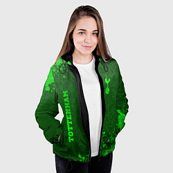 Куртка с капюшоном женская Tottenham - green gradient вертикально, цвет: 3D-черный — фото 2