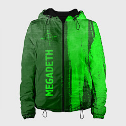 Куртка с капюшоном женская Megadeth - green gradient по-вертикали, цвет: 3D-черный