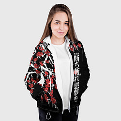 Куртка с капюшоном женская Корпус бойни демонов - цветущая сакура, цвет: 3D-белый — фото 2