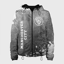 Куртка с капюшоном женская Manchester City - grey gradient вертикально, цвет: 3D-черный