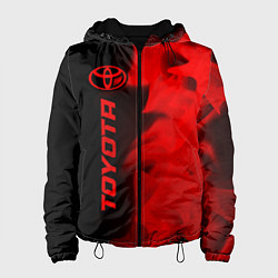 Куртка с капюшоном женская Toyota - red gradient по-вертикали, цвет: 3D-черный