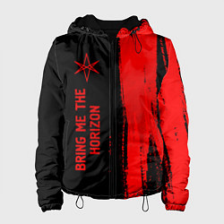 Куртка с капюшоном женская Bring Me the Horizon - red gradient по-вертикали, цвет: 3D-черный