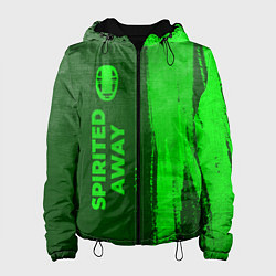 Куртка с капюшоном женская Spirited Away - green gradient по-вертикали, цвет: 3D-черный