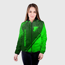 Куртка с капюшоном женская Hoffenheim - green gradient вертикально, цвет: 3D-черный — фото 2