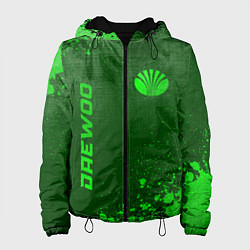 Куртка с капюшоном женская Daewoo - green gradient вертикально, цвет: 3D-черный
