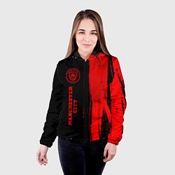 Куртка с капюшоном женская Manchester City - red gradient по-вертикали, цвет: 3D-черный — фото 2