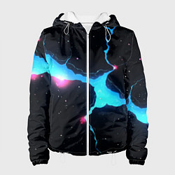 Женская куртка Голубой разлом в черной текстуре