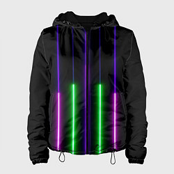 Куртка с капюшоном женская Color Purple green pink, цвет: 3D-черный