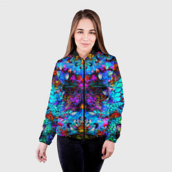 Куртка с капюшоном женская Абстракция стекло узор, цвет: 3D-черный — фото 2