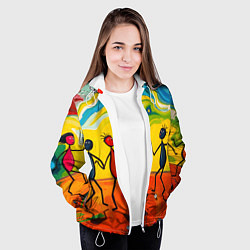 Куртка с капюшоном женская Дружба человечков, цвет: 3D-белый — фото 2