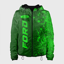 Куртка с капюшоном женская Ford - green gradient по-вертикали, цвет: 3D-черный